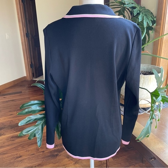 Exclusively Misook Black & Pink Knit Cardigan Sweater Size Medium - Picture 3 of 11